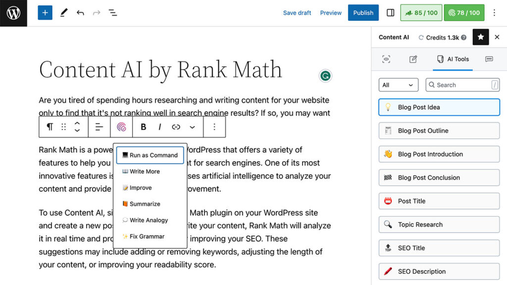 content ai by rank math